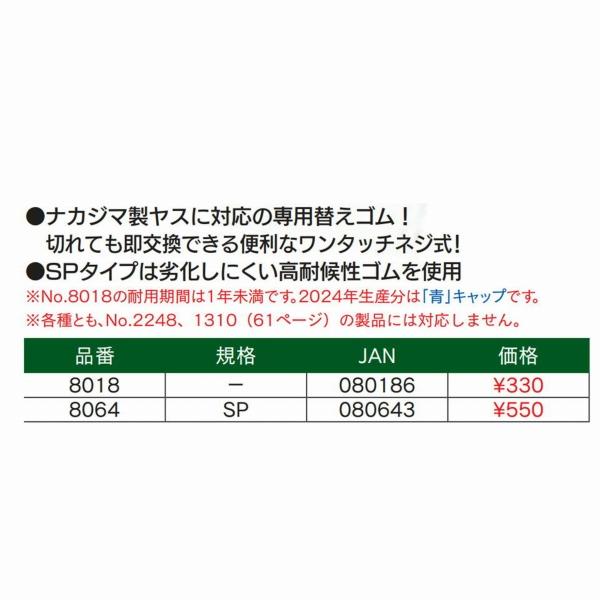 ヤス用ネジ式替ゴム ナカジマ