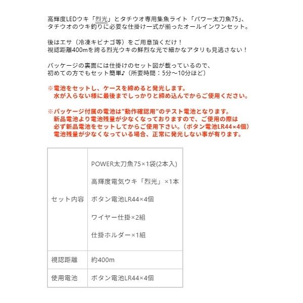 烈光太刀魚ウキ仕掛セットB 2号レッド ルミカ 秋の大感謝祭