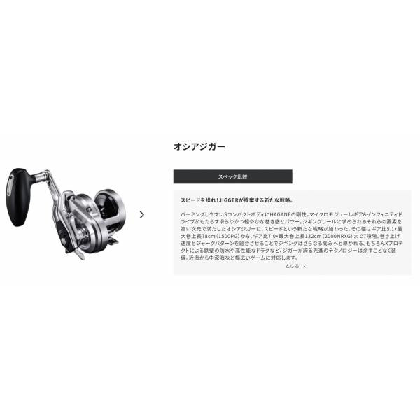 17 オシアジガー 1500HG 右 シマノ