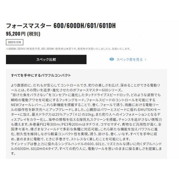 23フォースマスター 601 シマノ