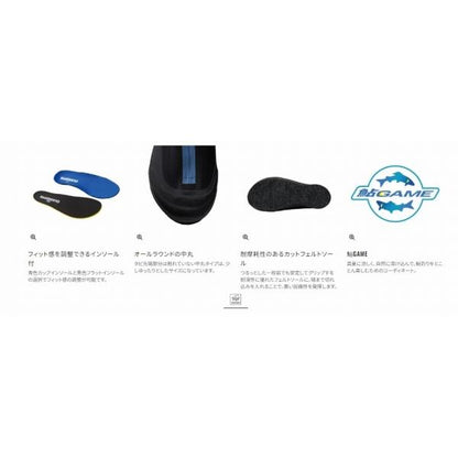 鮎GAME ウェットシューズ カットフェルト 中丸 FS-04XX 黒 250 シマノ限定セール 秋の大感謝祭