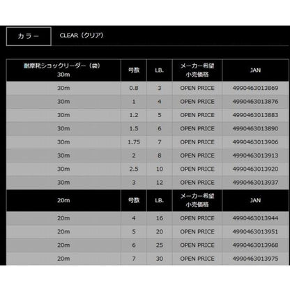 耐摩耗ナイロンショックリーダー12lb30m ヤマトヨテグス