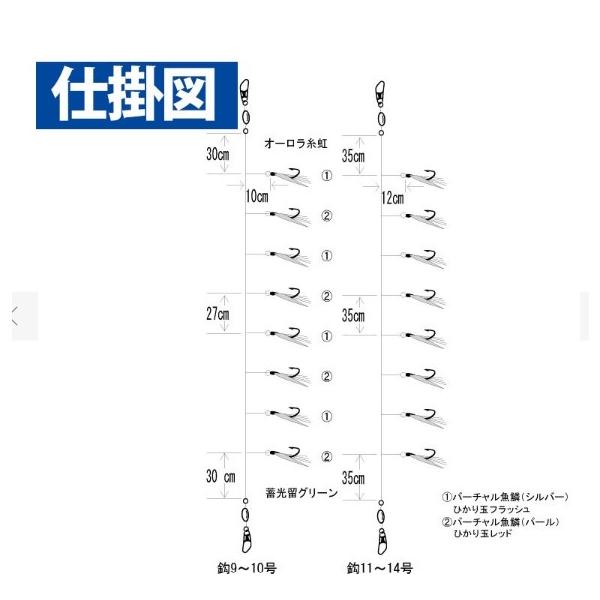 一押しサビキ 新潟アジ イナダ14号 バーチャル魚鱗レイ ハヤブサ 継続SALE 秋の大感謝祭