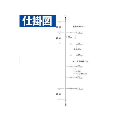 SS135 実戦サビキ20 オーロラ緑スキン ハヤブサ