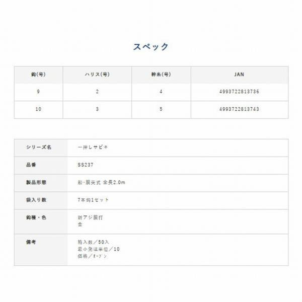 SS237追っかけアジ サバ皮7本 ハヤブサ 釣り人応援セール