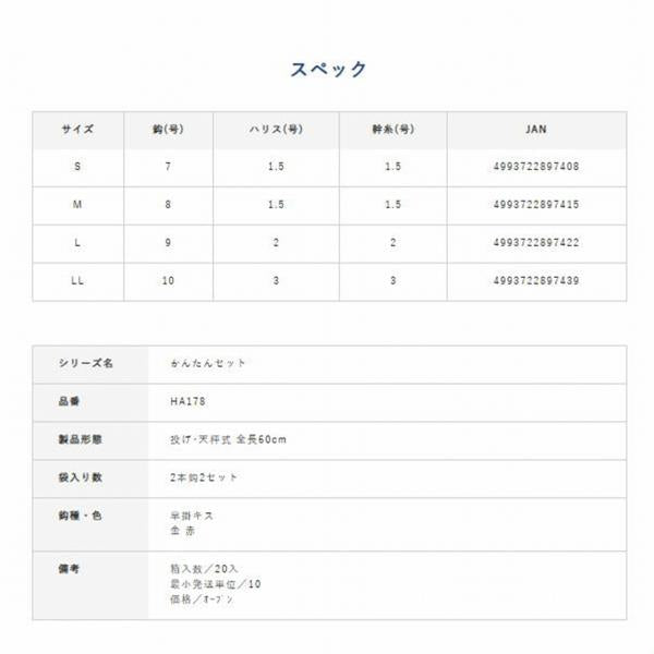 かんたん投げ釣りセット HA178 ハヤブサ 釣り人応援セール