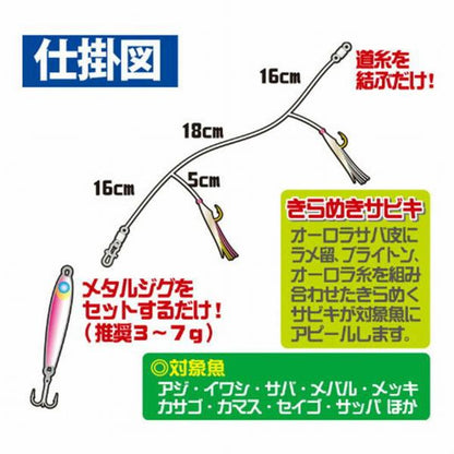 堤防ウルトラライト ジギングサビキセッット HS491 ハヤブサ 釣り人応援セール