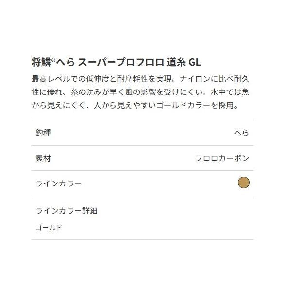 将鱗 へら スーパープロフロロ 道糸GL 東レ