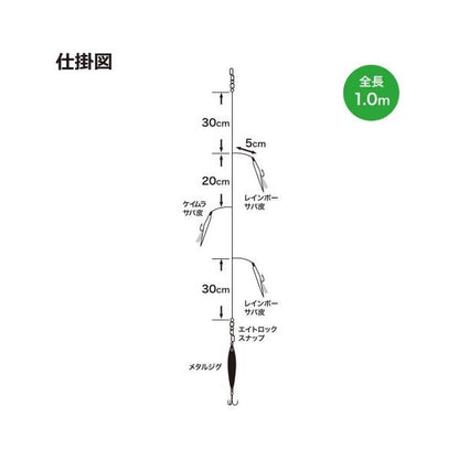 ASK064ブレイズ ジグサビキセット 40ｇ 浜田商会 釣り人応援セール