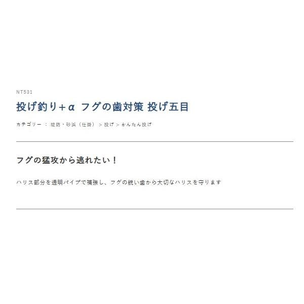 NT531 投げ釣り＋αフグの歯対策 2本鈎3セット ハヤブサ