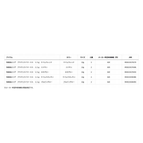 快適波止リグ ブラクリスイマーSS 12ｇ ダイワ 釣り人応援セール
