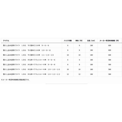 落とし込み仕掛けライト LBG から針＋フラッシャー4本 ダイワ 秋の大感謝祭