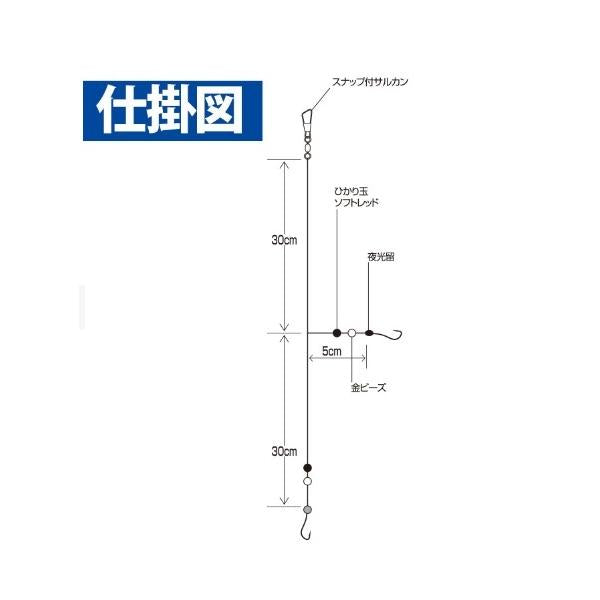 ハゼだぜ 簡単投げ 2本鈎3セット NT601 ハヤブサ