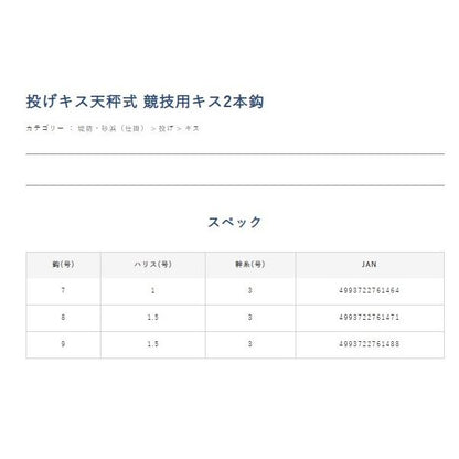 投げキス天秤式 早掛キス2本鈎 NT665 ハヤブサ 釣り人応援セール