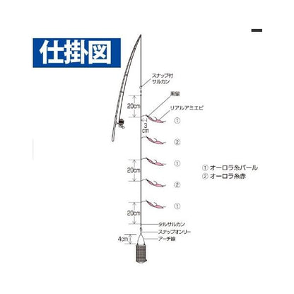 豆アジ専科 下カゴサビキセット リアルアミエビ HA212 ハヤブサ