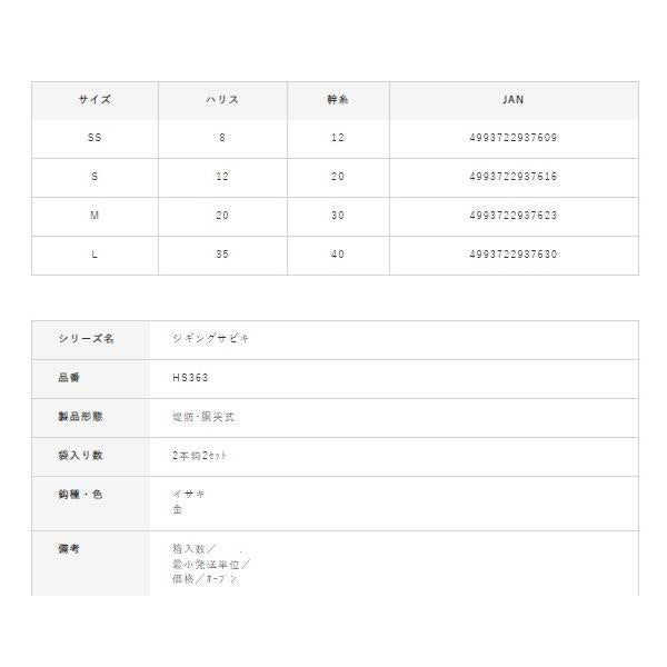 キャスティングタイプ ゴールデンフラッシュ HS363 ハヤブサ 釣り人応援セール