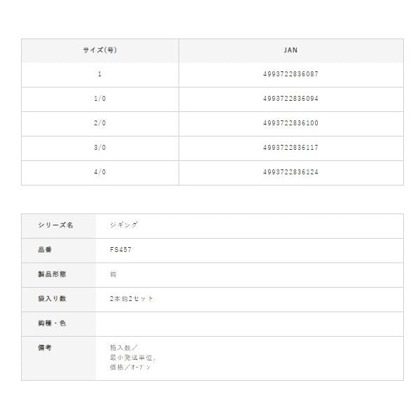瞬貫アシストフック ダブル 3cm FS457 ハヤブサ 秋の大感謝祭