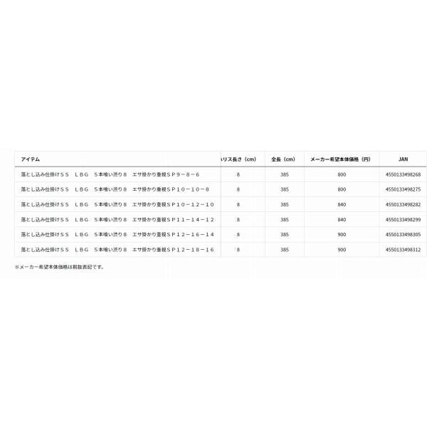 落とし込み仕掛けSS LBG 5本喰い渋り8 エサ掛かり重視SP ダイワ 釣り人応援セール