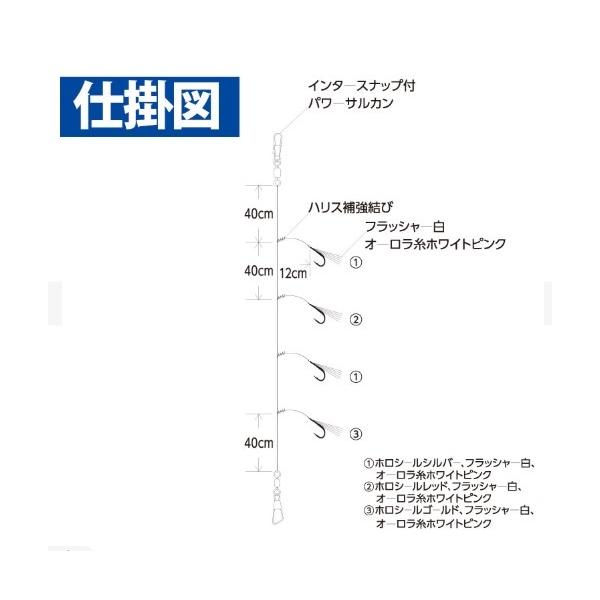 落とし込みケイムラ&ホロショートフラッシャー4本 ハヤブサ 釣り人応援セール