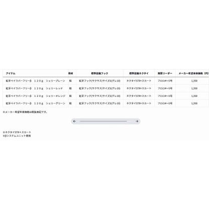 紅牙ベイラバーフリーβ 120ｇ ダイワ 秋の大感謝祭