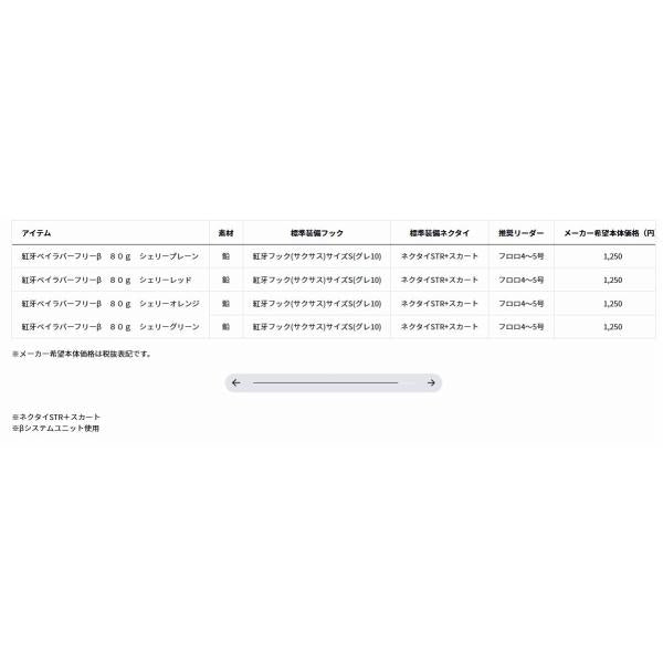 紅牙ベイラバーフリーβ 80ｇ ダイワ 秋の大感謝祭