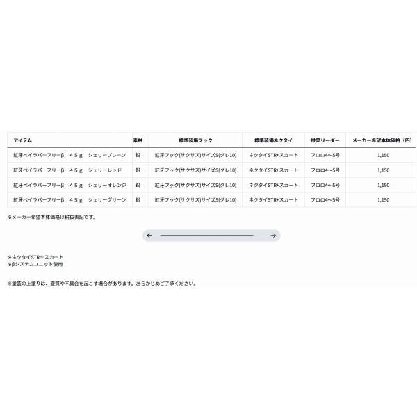 紅牙ベイラバーフリーβ 45ｇ ダイワ 秋の大感謝祭