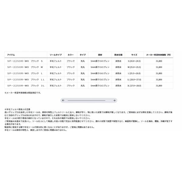 SP-2250R-WO (先丸/羊毛フェルト)スペシャル羊毛ジョグ ブラック マルタビ グローブライド