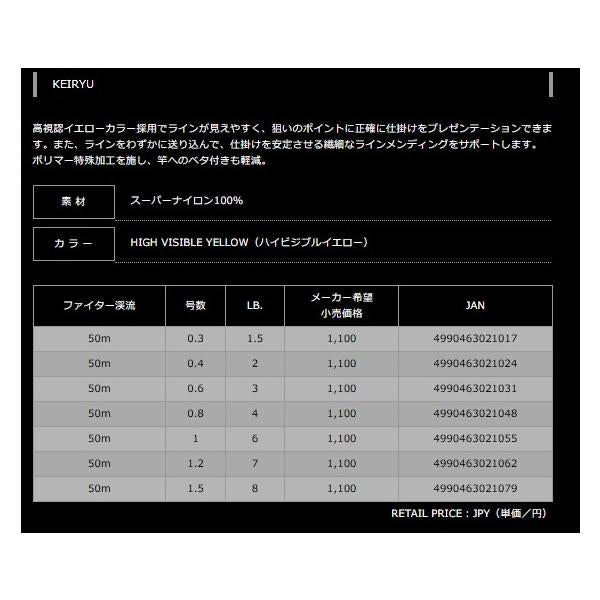 ファイター 渓流 50m イエロー ヤマトヨテグス