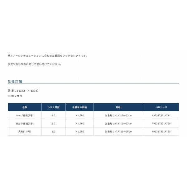 鮎ルアーのフック