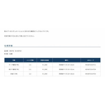 鮎ルアーのフック