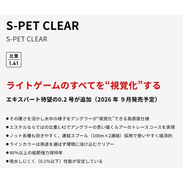 S-PET CLEAR 200m 0.3号 1.8LB クリア XBRAID
