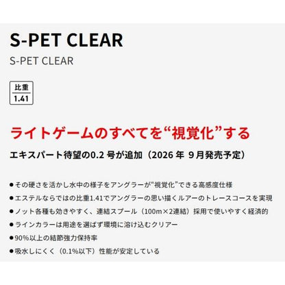 S-PET CLEAR 200m 0.3号 1.8LB クリア XBRAID