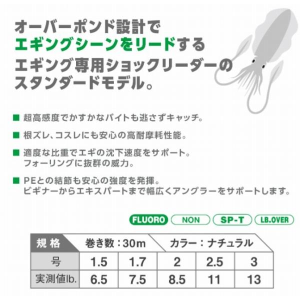アバニ エギング ショックリーダー フロロカーボン 30m 2号 8LB ナチュラル VARIVAS